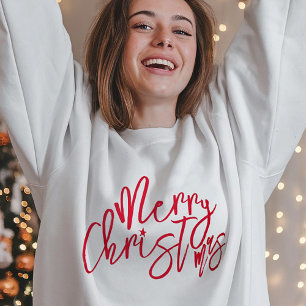 Camiseta Feliz Natal - Festa Caligráfica Vermelha