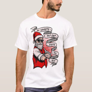 Camiseta Feliz Natal Festivo, Feriado de Papais noeis.