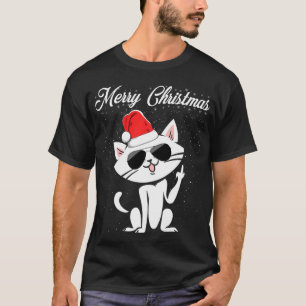 Camiseta Feliz Natal Finger Rude Xmas Gato Feio