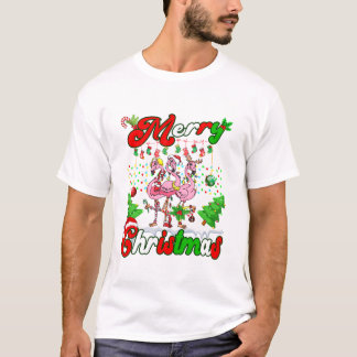 Camiseta Feliz Natal Flamingo Fofo