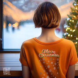 Camiseta Feliz Natal Flocos de Neve Clássico