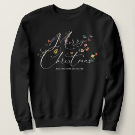 Camiseta Feliz Natal Flores Selvagens Feriados Modernos Bon