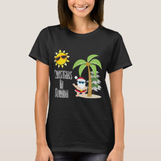 Camiseta Feliz Natal Florida Style Papais noeis Summer Beac