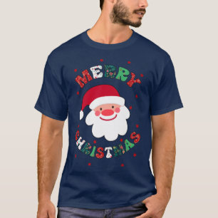 Camiseta Feliz Natal Fofo Pai Natal Correspondente Família 