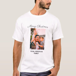 Camiseta Feliz Natal foto do amor moderno família simples m