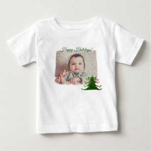Camiseta Feliz Natal Foto personalizada do bebê