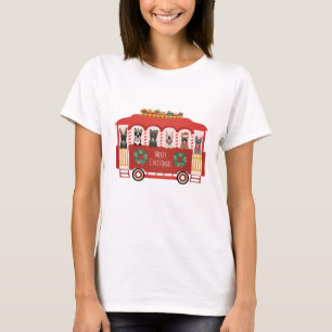 Camiseta Feliz Natal Francês Bulldog Foliday Trolly