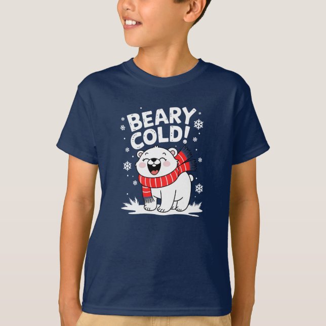Camiseta Feliz Natal Frio da Ursa Polar (Frente)