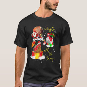 Camiseta Feliz Natal Galinha Papai Noel Jingle Todos