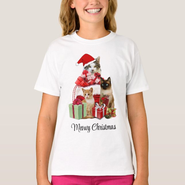 Camiseta Feliz Natal Gatinhos  (Frente)
