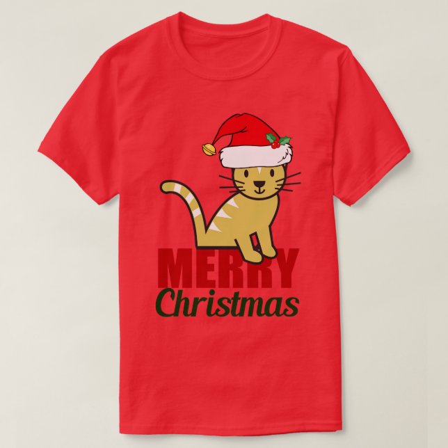 Camiseta Feliz Natal Gato (Frente do Design)
