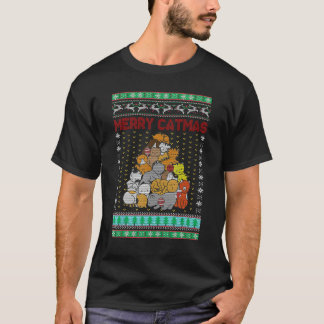 Camiseta Feliz Natal Gato Árvore de Natal Gatinho Árvore d