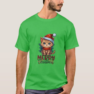 Camiseta Feliz Natal, Gato de Natal