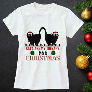 Camiseta Feliz Natal Gato Engraçado Personalizar Feriado