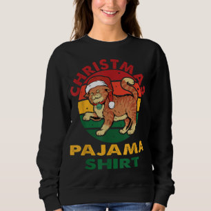Camiseta Feliz Natal Gato Pajama Xmas