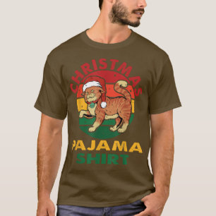 Camiseta Feliz Natal Gato Pajama Xmas