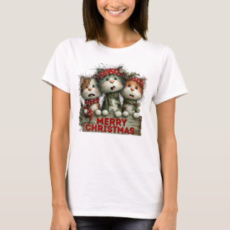 Camiseta Feliz Natal Gatos