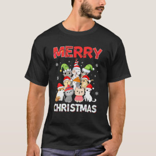 Camiseta Feliz Natal Gatos Brancos Lover Pijamas Sant