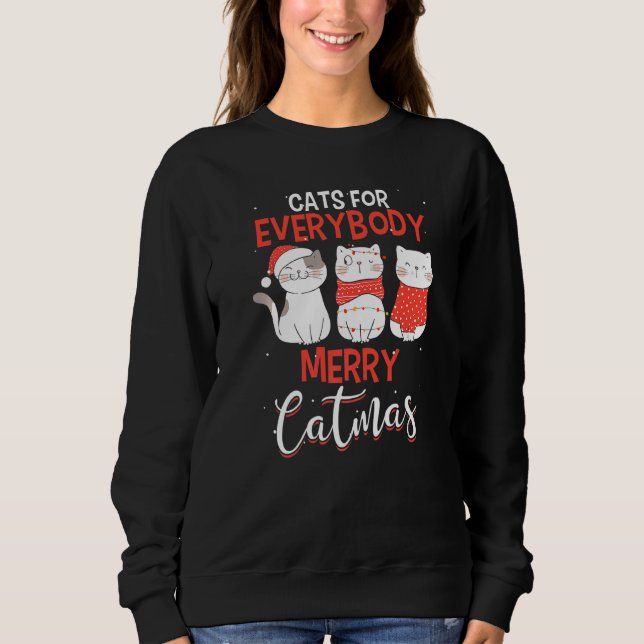 Camiseta Feliz Natal Gatos De Natal Para Gato (Frente)