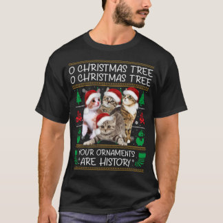 Camiseta Feliz Natal Gatos Xmas Feio Suor de Natal C