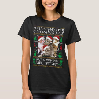 Camiseta Feliz Natal Gatos Xmas Feio Suor de Natal C