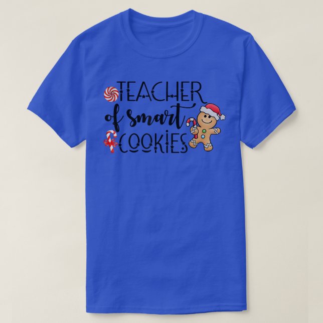 Camiseta Feliz Natal Ginger Professora de Biscoitos Intelig (Frente do Design)