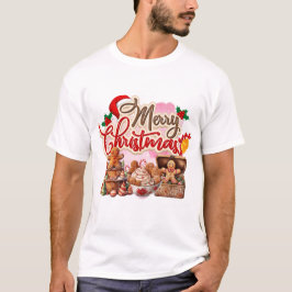 Camiseta Feliz Natal Gingerbird Sweets Galore