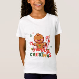 Camiseta Feliz Natal Gingercake e Candy Cane -