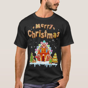 Camiseta Feliz Natal Gingercake House Baking Candy