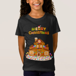Camiseta Feliz Natal Gingercake House Baking Candy Can