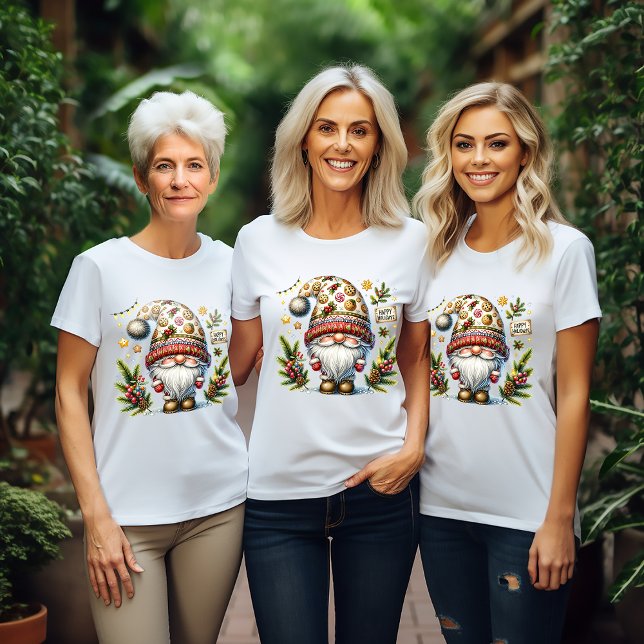 Camiseta Feliz Natal Gnomo (Criador carregado)