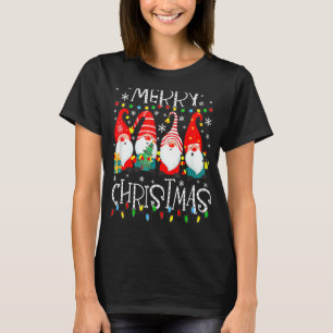 Camiseta Feliz Natal Gnomo Família Engraçada Xmas Kids Adul