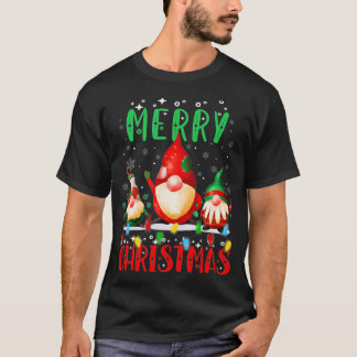 Camiseta Feliz Natal Gnomo Família Funny Xmas Kids Adul