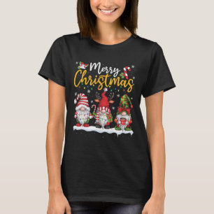 Camiseta Feliz Natal Gnomos Amantes da Família Xmas Mulhere