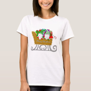 Camiseta Feliz Natal Gnomos em Sleigh