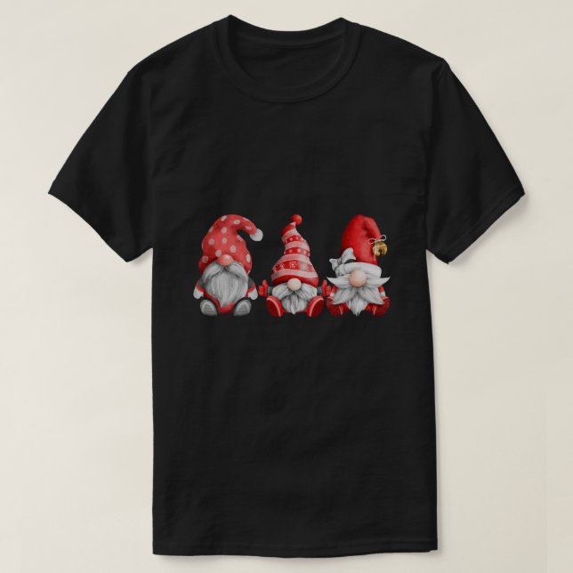 Camiseta Feliz Natal Gnomos Papai Noel Clássico T (Frente do Design)