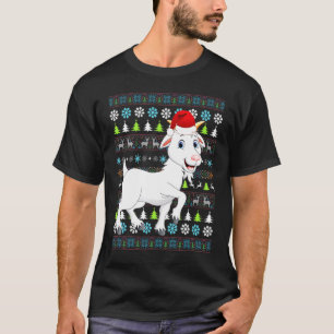 Camiseta Feliz Natal Goat Ugly Sweater Papai Noel Xmas