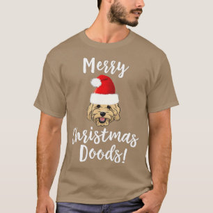 Camiseta Feliz Natal Goldendoodle Engraçado Cachorro-gigapi