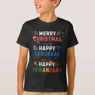 Camiseta Feliz Natal Hanukkah Feliz Kwanzaa 10