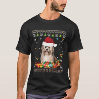 Camiseta Feliz Natal Havanês Cachorro Feio Papais noeis De