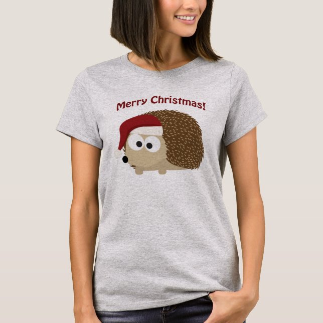 Camiseta Feliz Natal! Hedgehog (Frente)