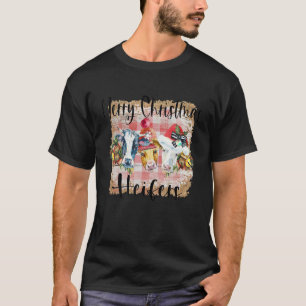 Camiseta Feliz Natal Heifers Vacas Fazenda Papais noeis Buf