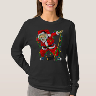 Camiseta Feliz Natal Hockey Dabbing Santa Claus Hoc
