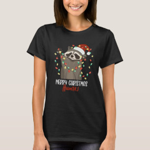 Camiseta Feliz Natal Humanos Engraçados Homens da Racoon
