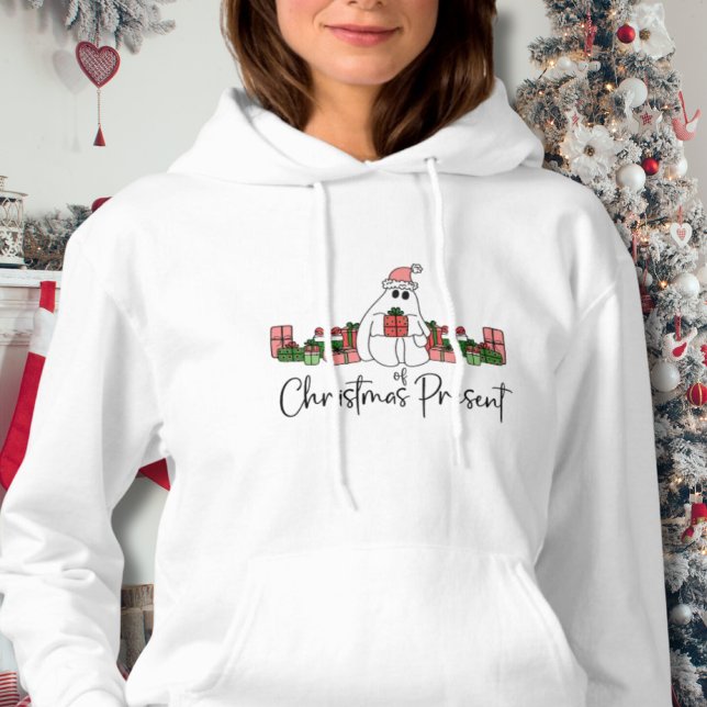 Camiseta Feliz Natal Humorístico (Simple Cute Funny Humorous Ghost Of Christmas Hoodie)