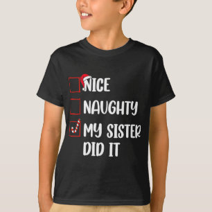Camiseta Feliz Natal Irmã Bela Fez Isso Família Xmas B