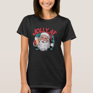 Camiseta Feliz Natal, Jolly AF, Jolly Papai Noel, Sant