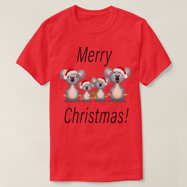 Camiseta Feliz Natal Koala White (Frente do Design)