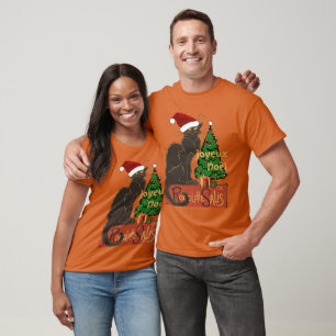 Camiseta Feliz Natal Le Chat Noir Paródia Com Árvore de Yul