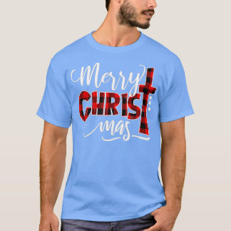 Camiseta Feliz Natal Leopard Buffalo Red Xadrez Para Homens